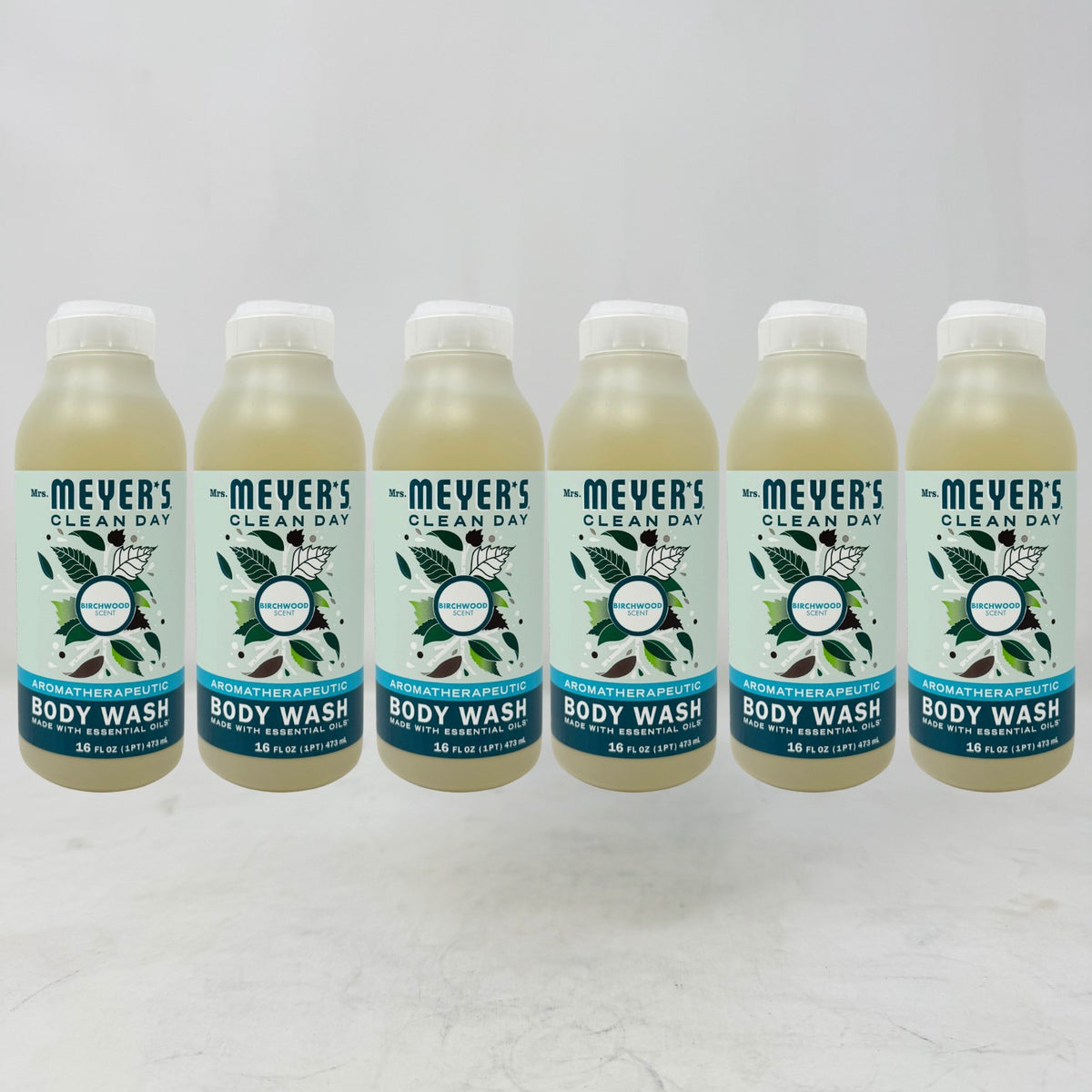 Mrs. Meyer's Aromatherapeutic Body Wash Birchwood 16oz - 6 Pack
