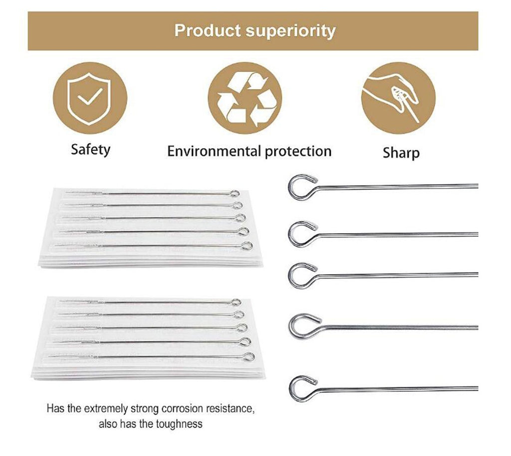 Disposable Tattoo Needles Set 100pcs – 1RL to 11RS, Sterile, Pre‑Sterilized