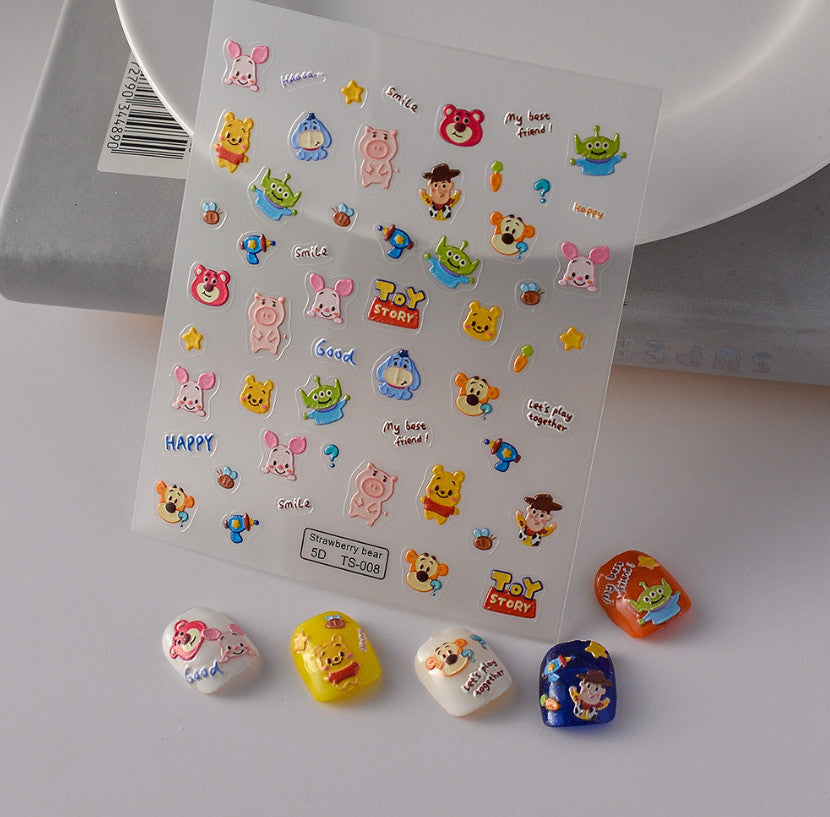 3D Nail Art Stickers for Nail Decoration - Cartoon Best Friend Design