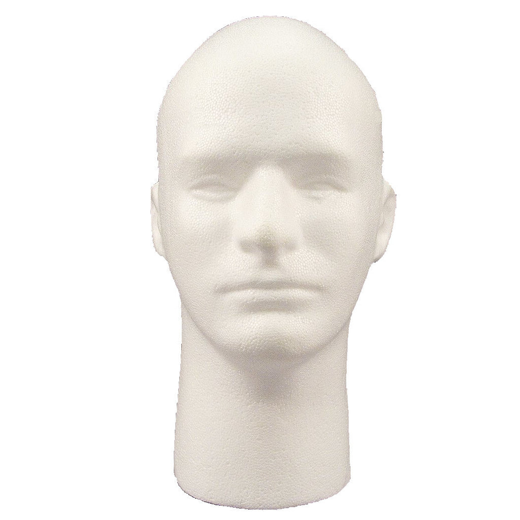 Male Foam Head Mannequin Bust Display Stand 11 Inch for Wigs Sunglasses Hats