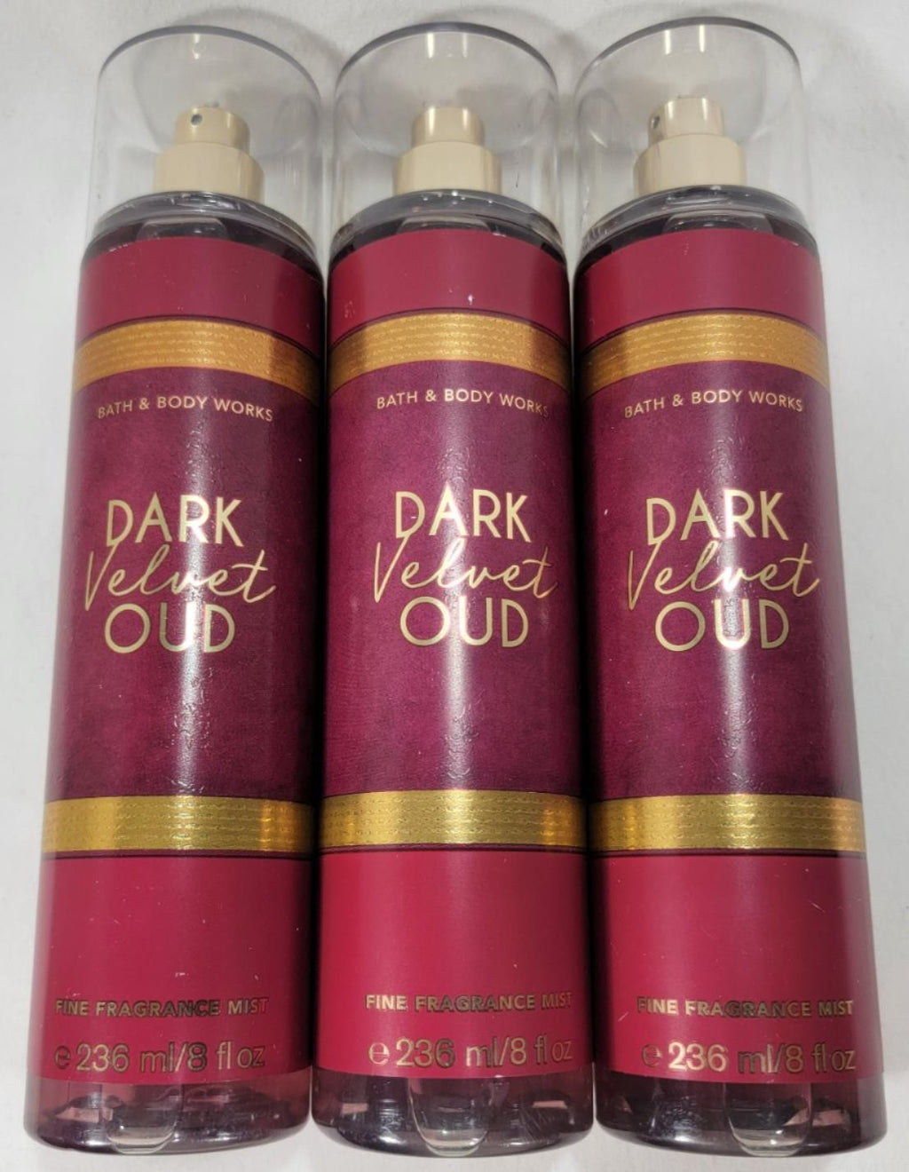 Lot of 3 Bath & Body Works Dark Velvet Oud Body Mist 8 oz - Unisex Fragrance