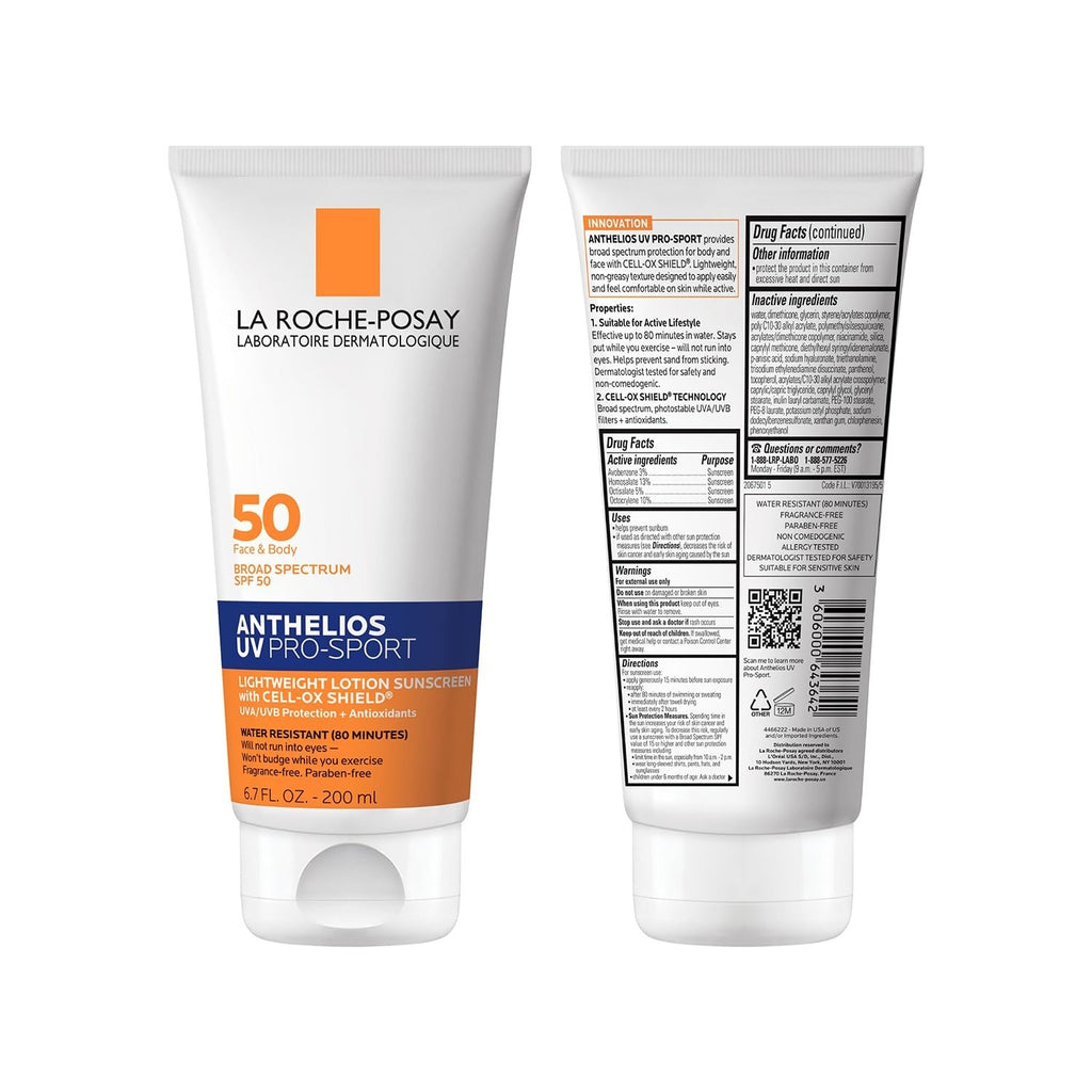SPF 50 Water-Resistant Sunscreen for Face & Body - Long-Lasting UV Protection