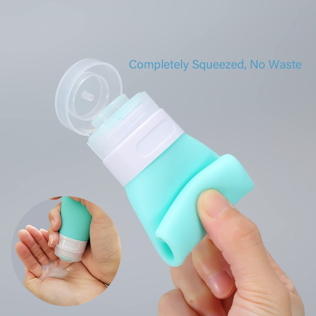 2 Pcs Silicone Travel Bottles Set - Leak-Proof, Refillable, 1.3oz