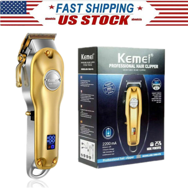 Cordless Hair Clippers Trimmer for Professional Barber & Home Use - Kemei