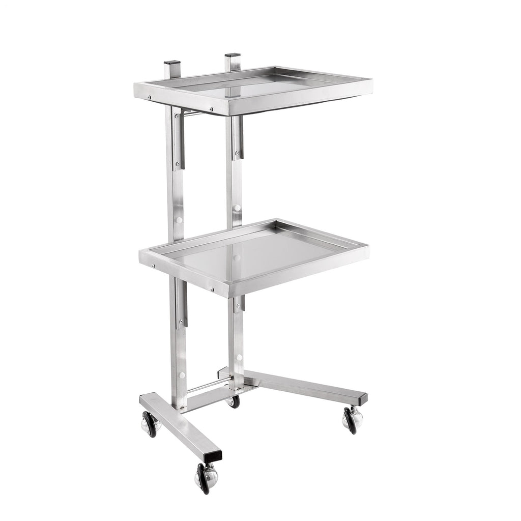 Salon Rolling Trolley Cart with Stainless Steel Frame and Lockable Wheels