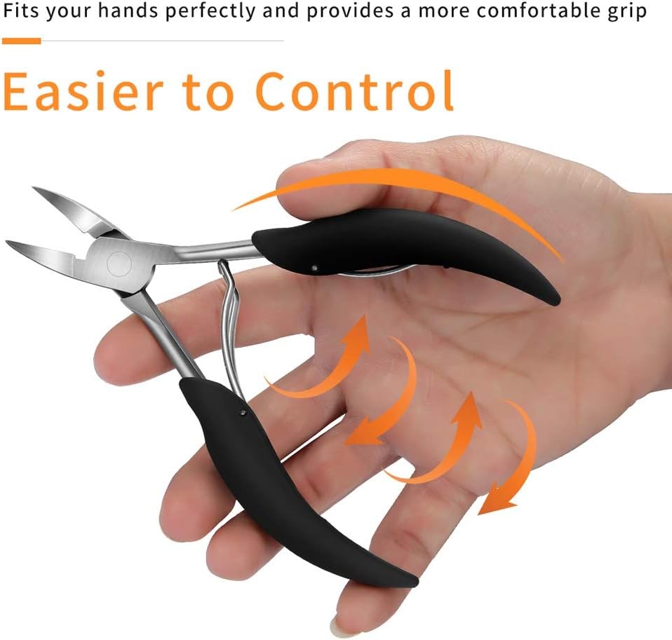 Heavy Duty Ingrown Toenail Clippers - Professional Podiatrist Toe Nail Trimmers for Thick & Ingrown Nails