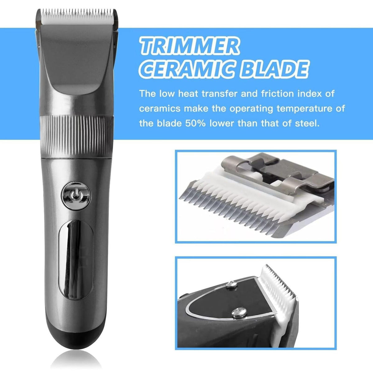 Ceramic Clipper Blade Replacement for Wahl Oster Oster AG A5 & Most Hair Clippers, 18 Teeth