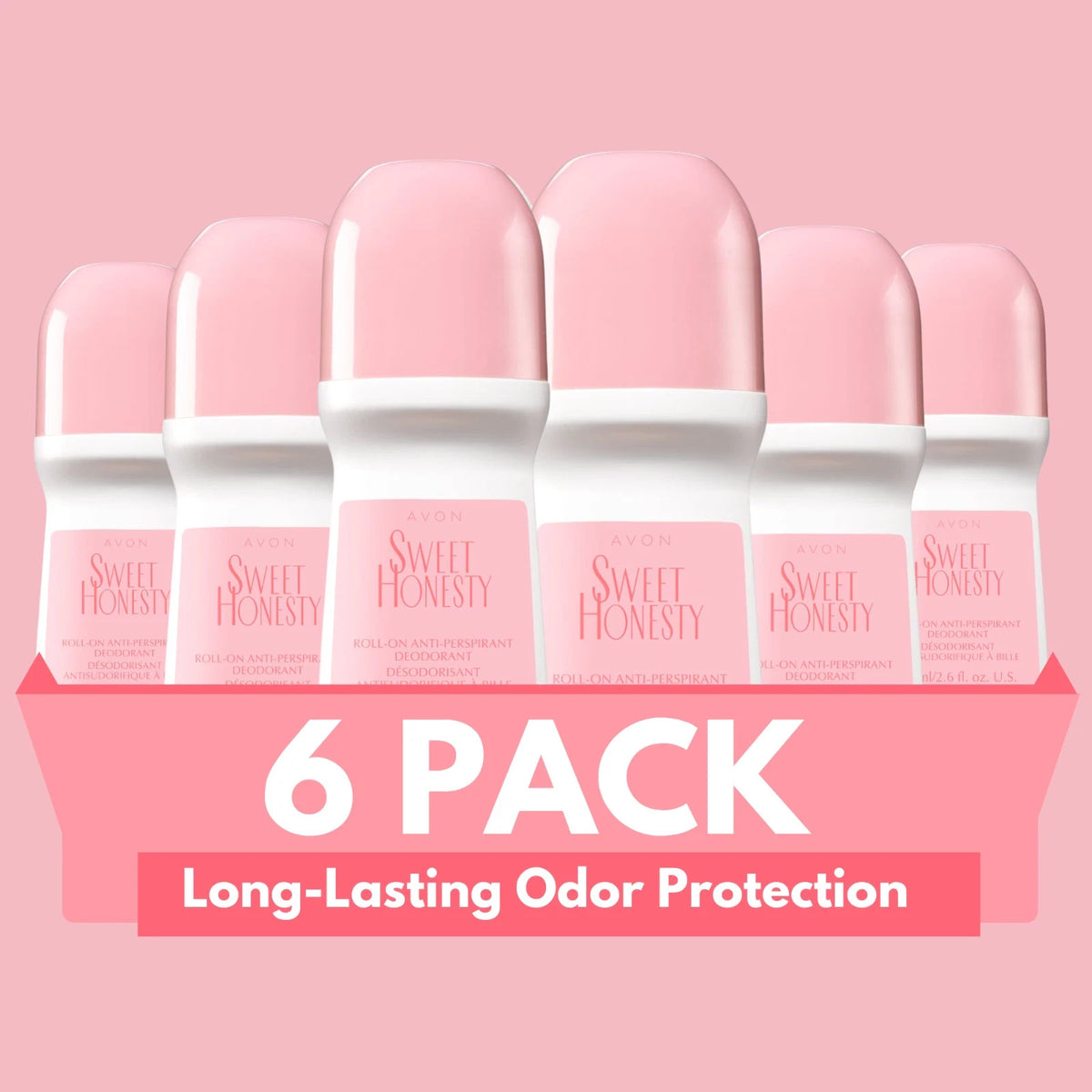 Avon Sweet Honesty Roll-On Antiperspirant Deodorant 6-Pack, 2.6 fl oz