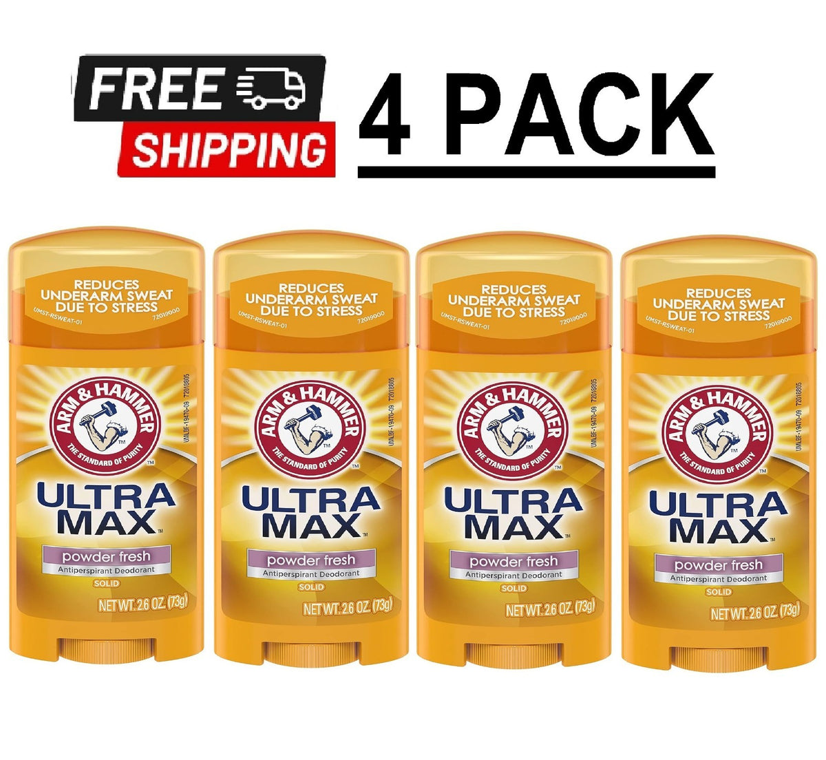 Arm & Hammer UltraMax Powder Fresh Deodorant Stick 4 Pack 2.6oz