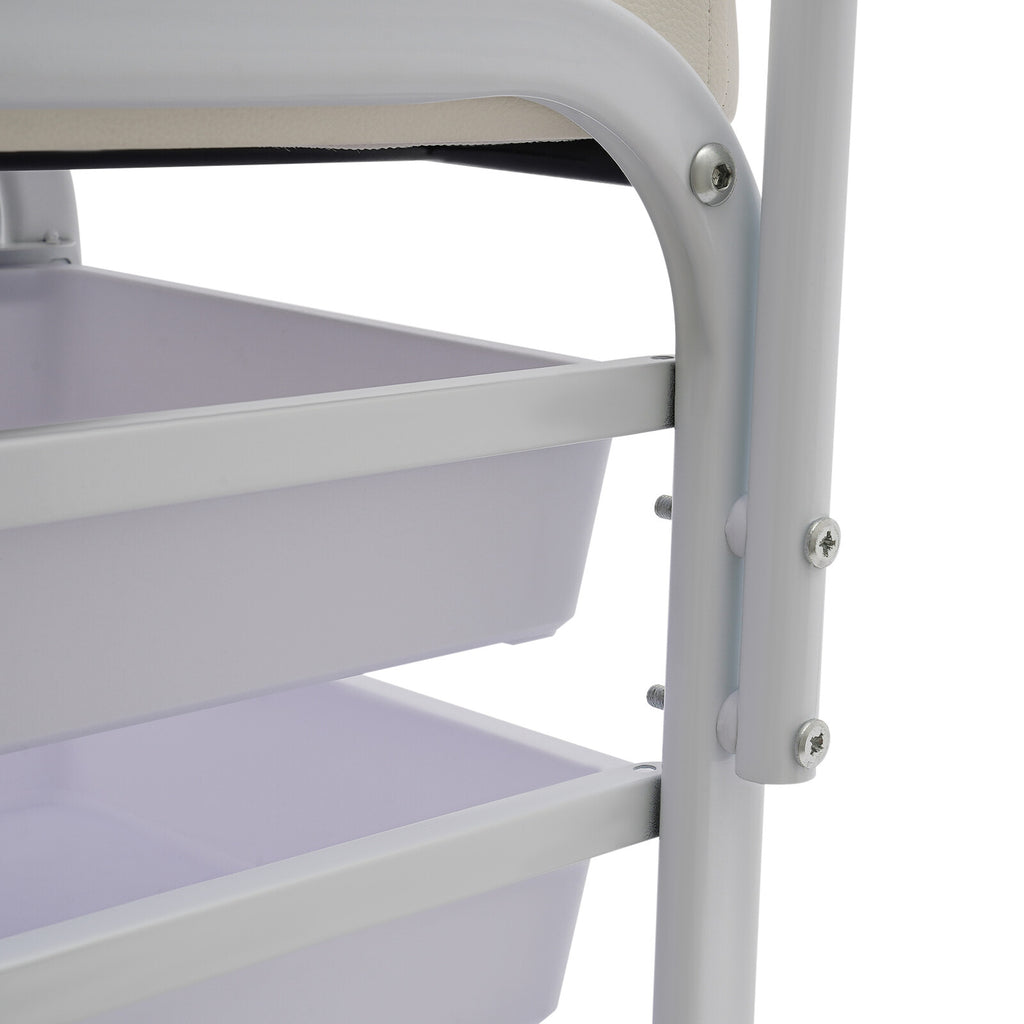 Mobile Nail Salon Cart with 3 Drawers and 4 Wheels for Beauty & Pedicure