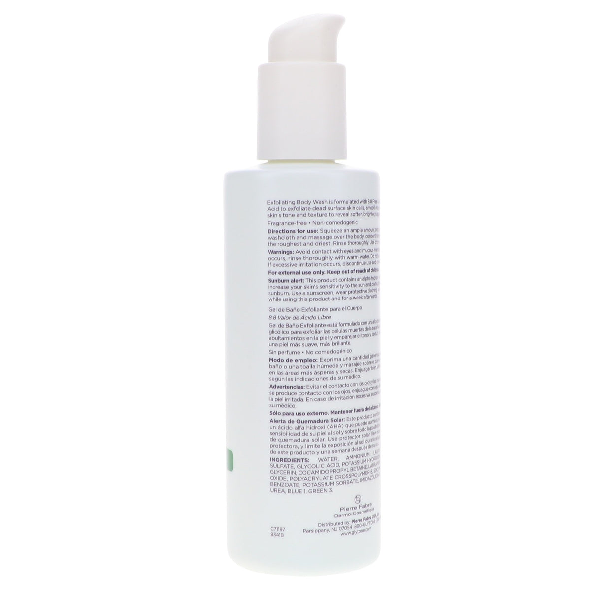 Exfoliating Body Wash with Glycolic Acid – 6.7 oz, Fragrance-Free & Oil-Free