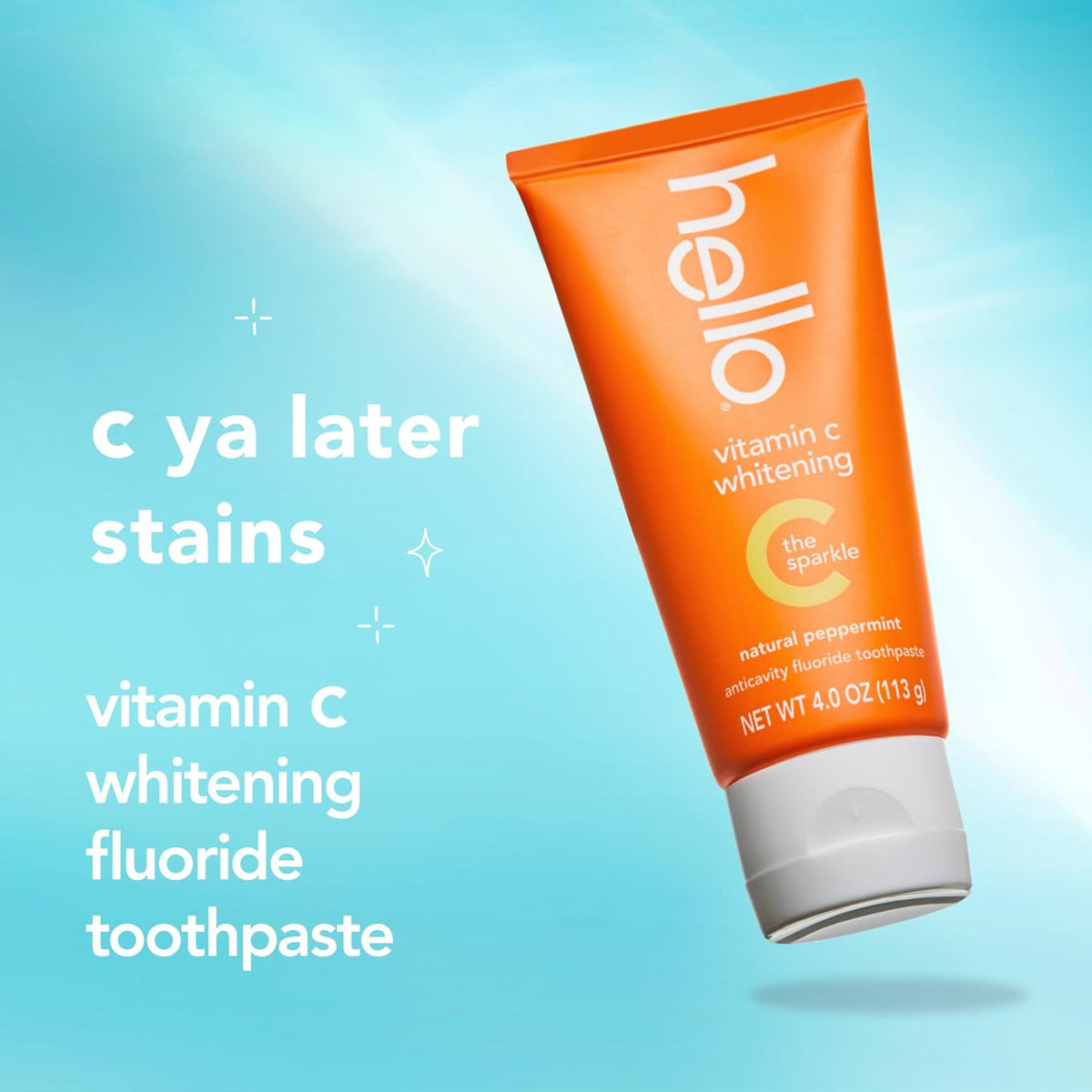 Vitamin C Whitening Toothpaste with Fluoride - Natural Peppermint 4 oz - 2 Pack
