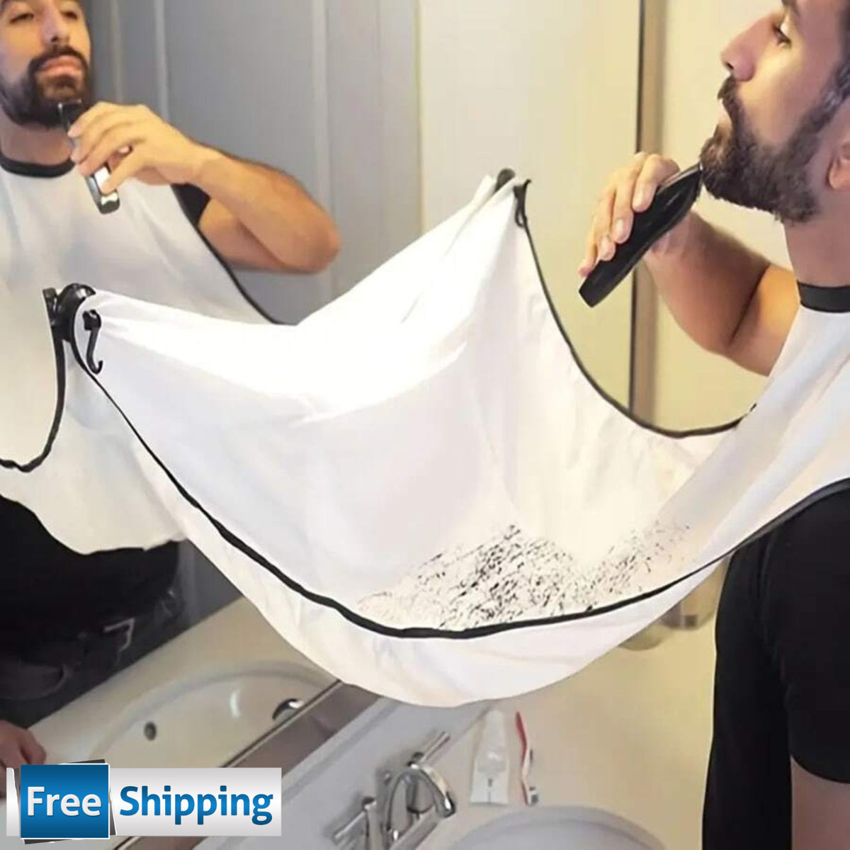 Waterproof Shaving Apron Beard Catcher Cape for Men Bathroom Grooming