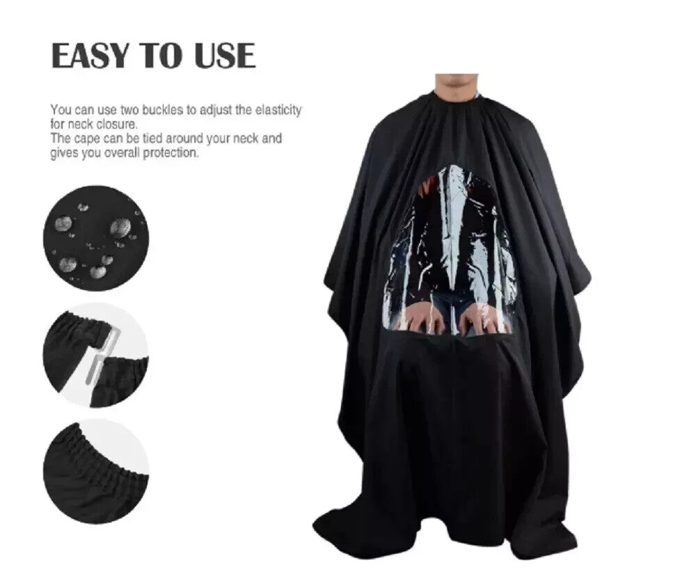 Hair Cutting Barber Cape with Viewing Window - Salon Cover & Hair Drape