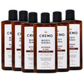 Cremo Bourbon & Oak Body Wash - All Season Moisturizing Shower Gel, 16 Fl Oz, Pack of 6