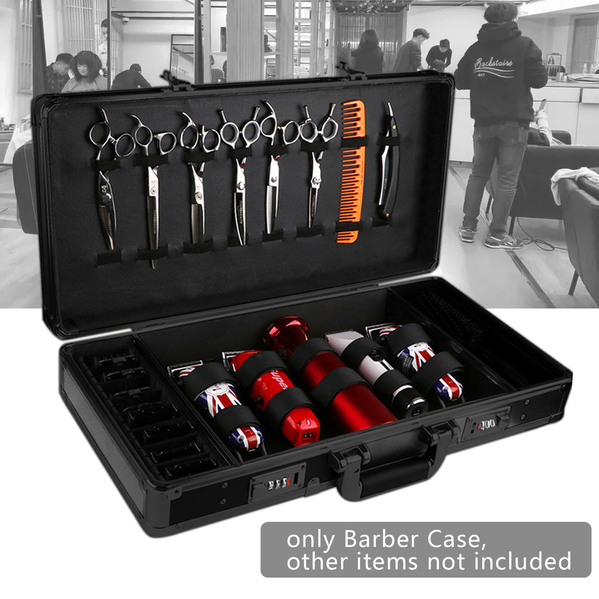 Barber Stylist Travel Carrying Case for Clippers, Trimmers, Scissors & Combs