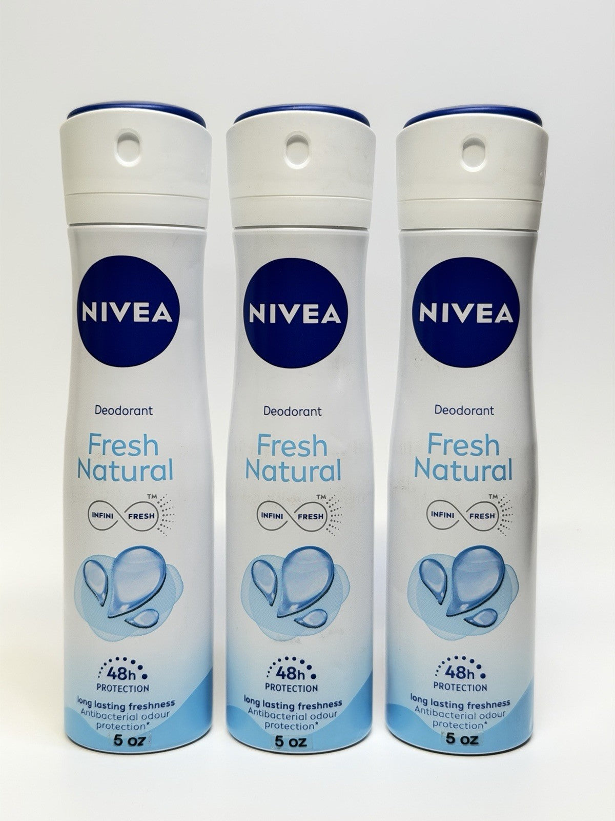 Nivea Fresh Natural 48hr Protection Deodorant Antiperspirant Spray Pack 3
