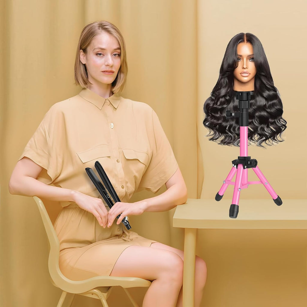 Adjustable 25 Inch Wig Stand Tripod for Hairdressing Practice