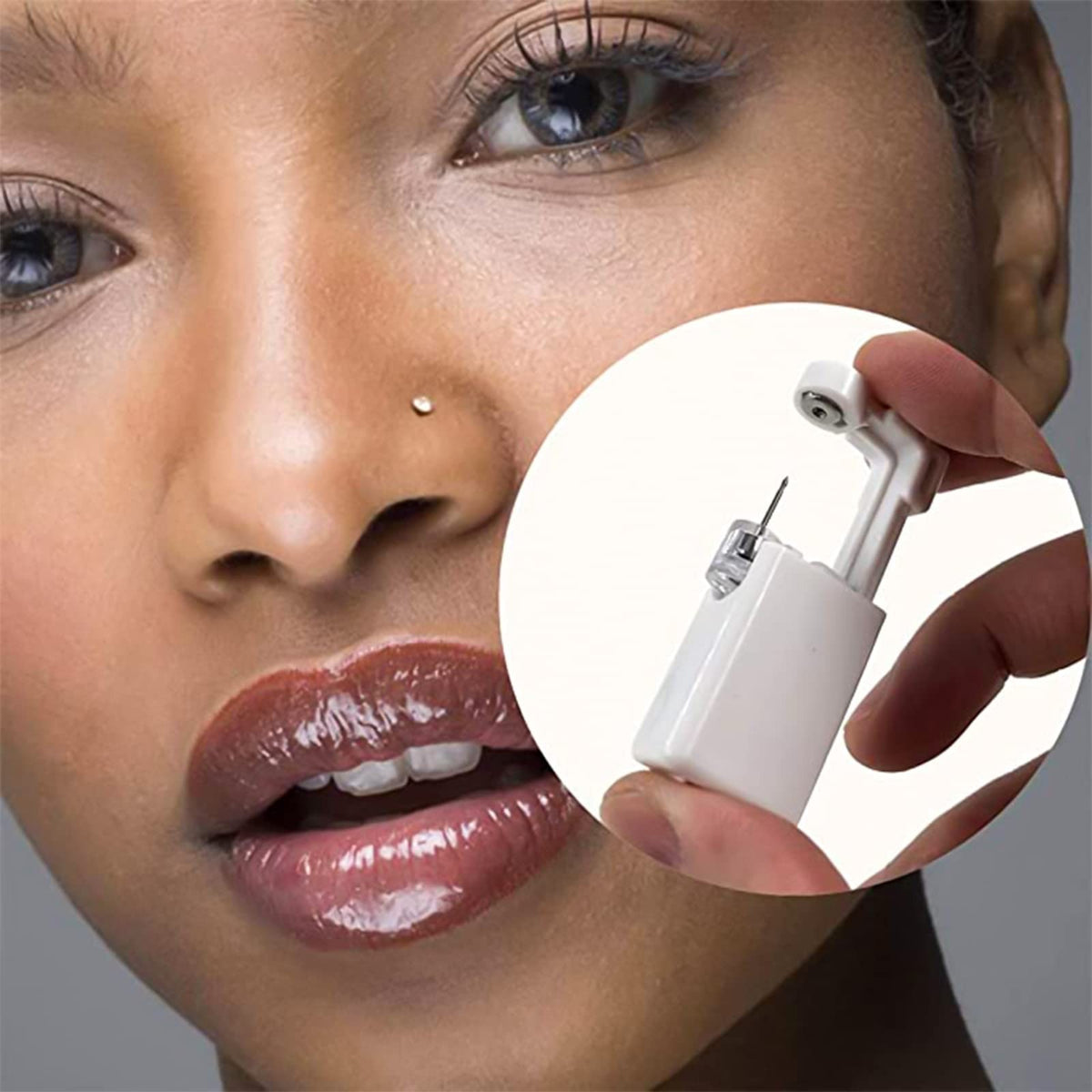 Nose Piercing Gun Kit - 2 Pack with Built-In Studs, Disposable