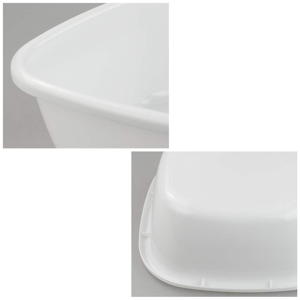 4 Pack 12 Quart Plastic Wash Basins - Dish Washing Tubs, White Kitchen Utility Buckets