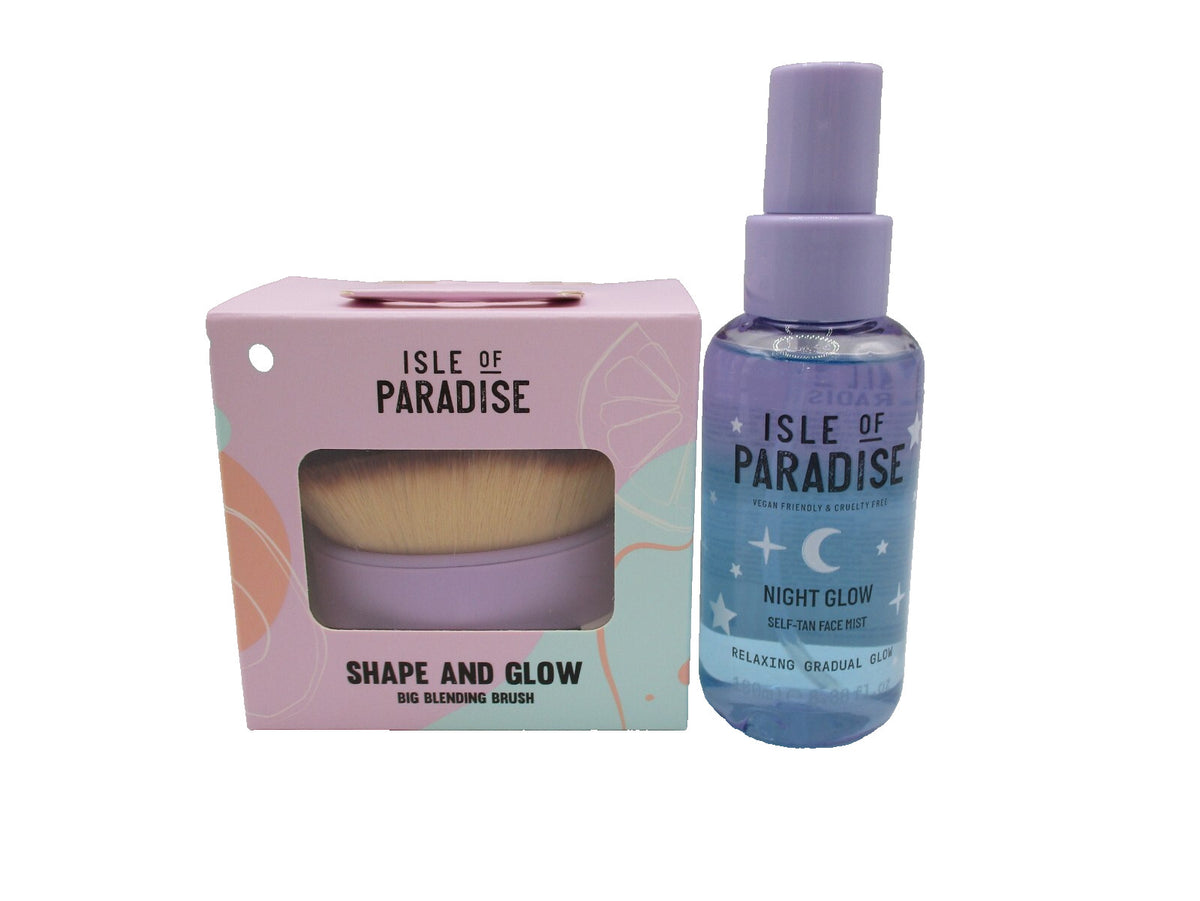 Self Tan Face Mist & Blending Brush Set - Night Glow Isle of Paradise