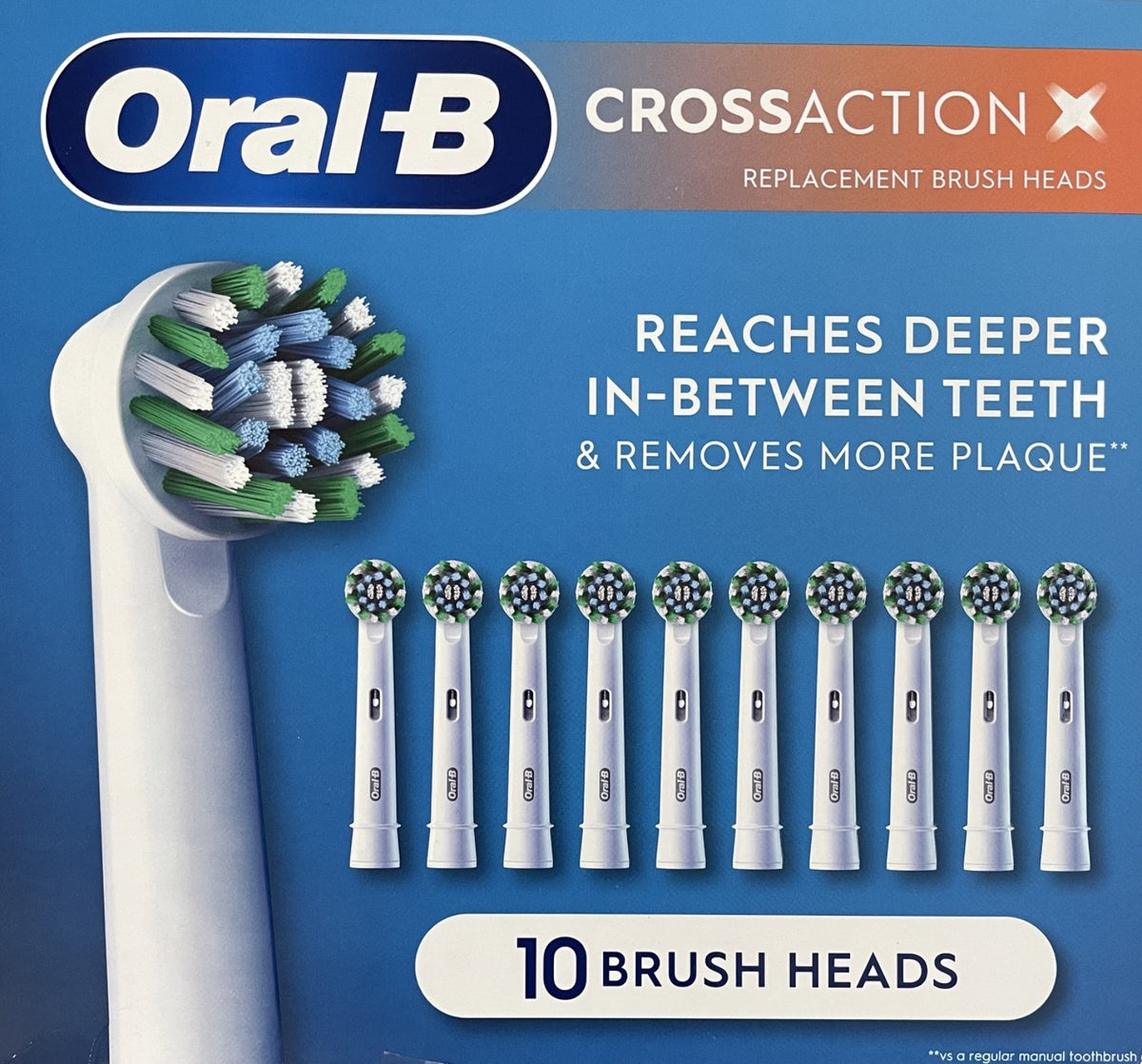 Oral B Crossaction Replacement Toothbrush Heads 10 Pack - Compatible