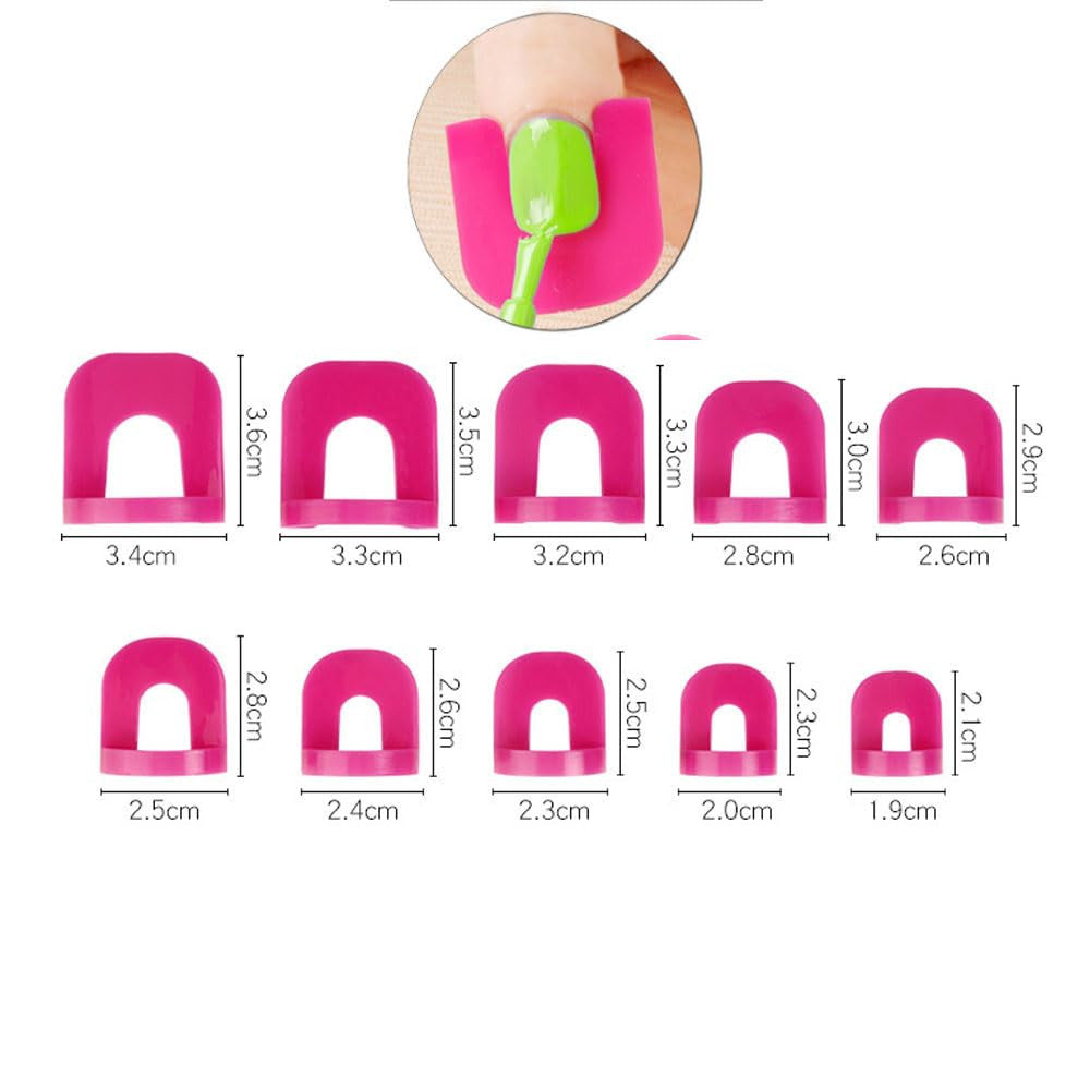 Reusable U-Shape Nail Polish Protectors & Stencils Set for DIY Manicures