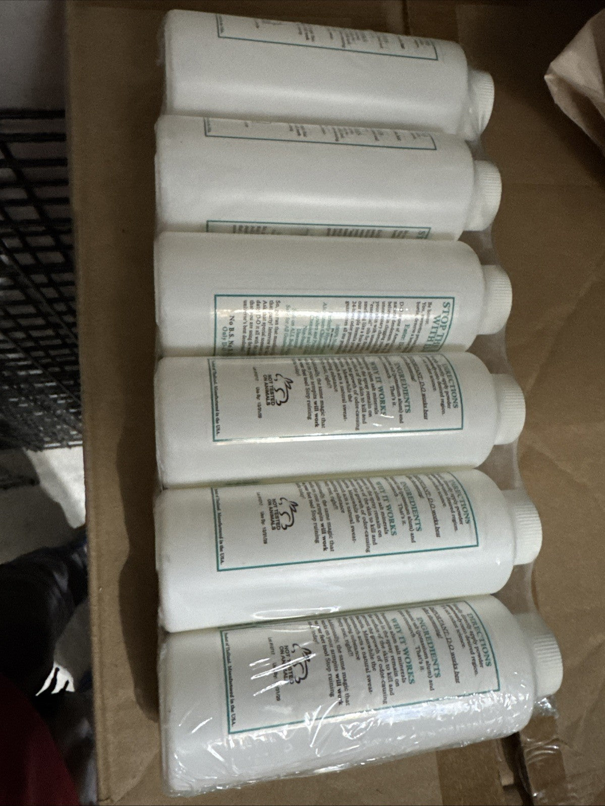 Natural Crystal Deodorant Powder Set - 6 Bottles, 4 Oz Each