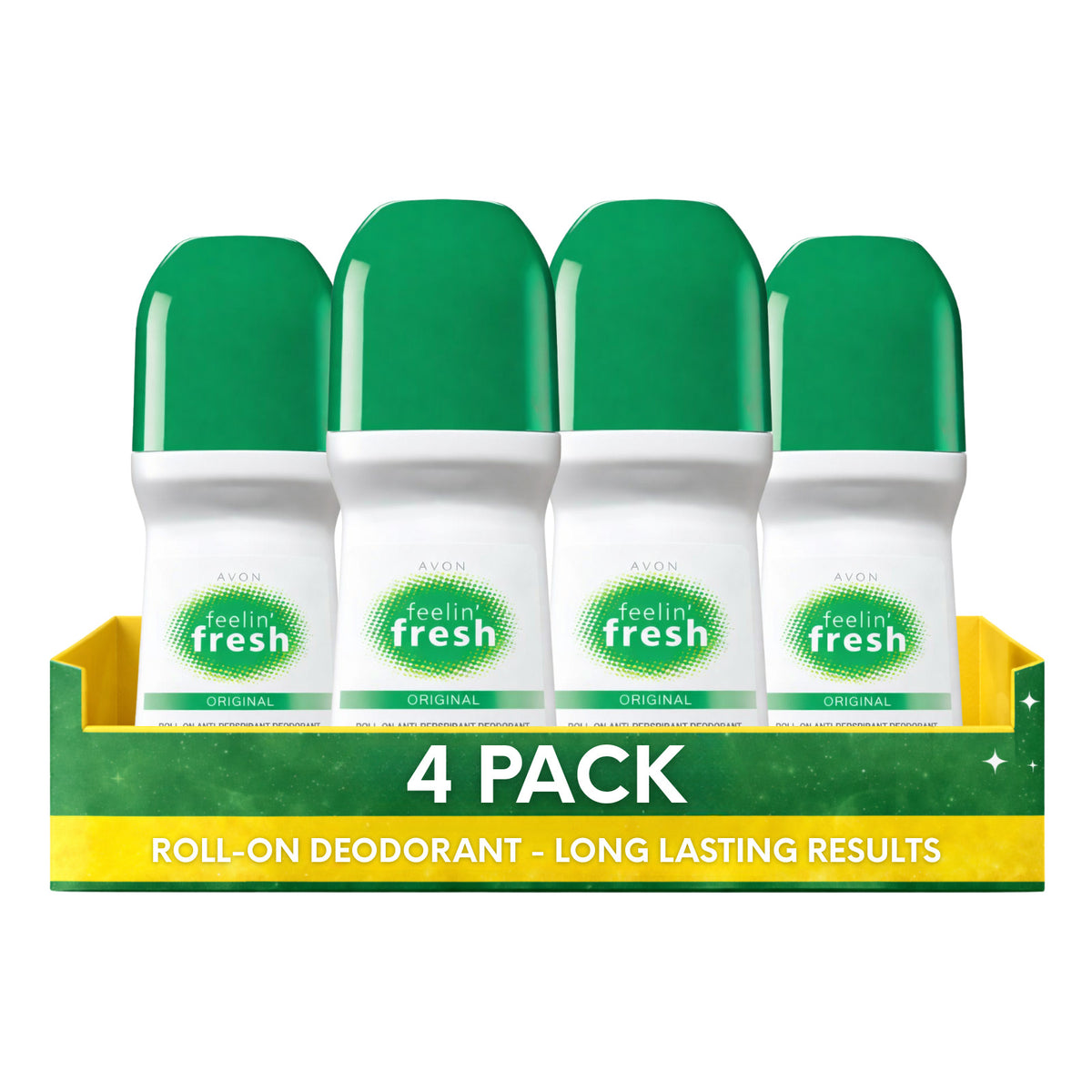 Women’s Roll-On Deodorant - Feeling Fresh Antiperspirant 4 Pack 2.6 oz