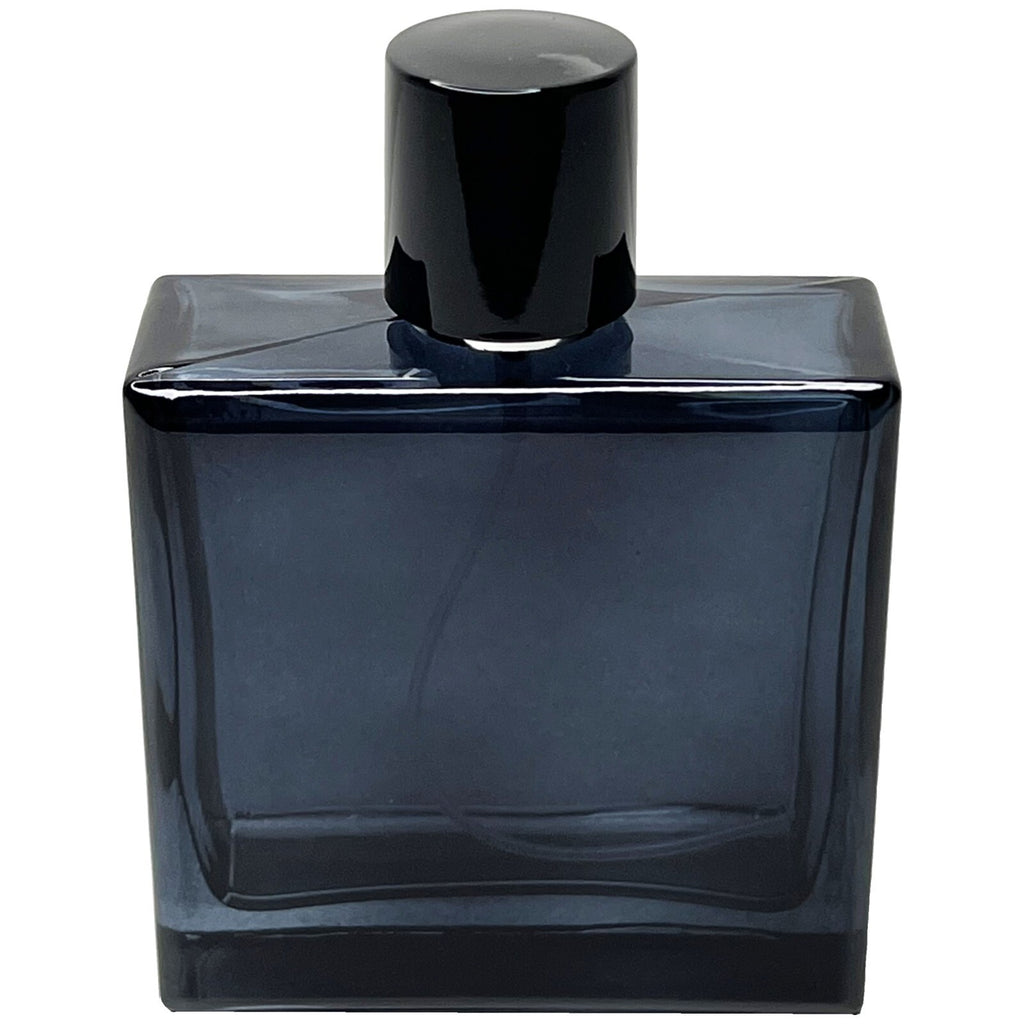 Refillable 100ml Blue Glass Square Perfume Spray Bottle for Decanting