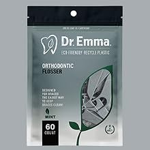 Orthodontic Dental Floss Picks Mint Flavor 60 Count - Gray, Pack of 2