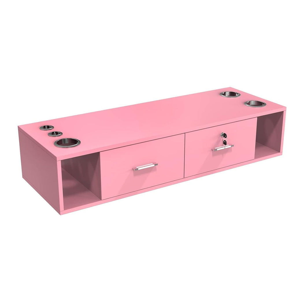 Wall Mount Lockable Salon Cabinet with Dryer Holder for Hair & Beauty Studios