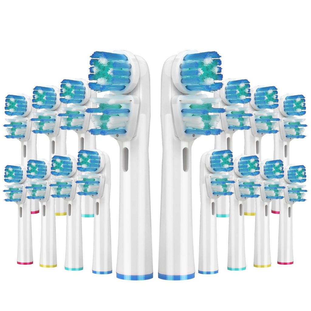 16 Pack Double Heads Electric Toothbrush Replacement Heads Compatible with Oral B Braun