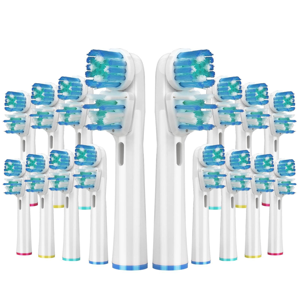 16 Pack Double Heads Electric Toothbrush Replacement Heads Compatible with Oral B Braun