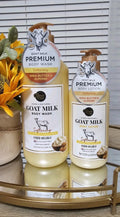 2-Pack Natural Goat Milk Body Wash & Body Lotion Set with Shea & Almond