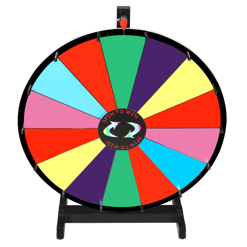 24-Inch Spinning Prize Wheel with 14 Customizable Slots for Promotions