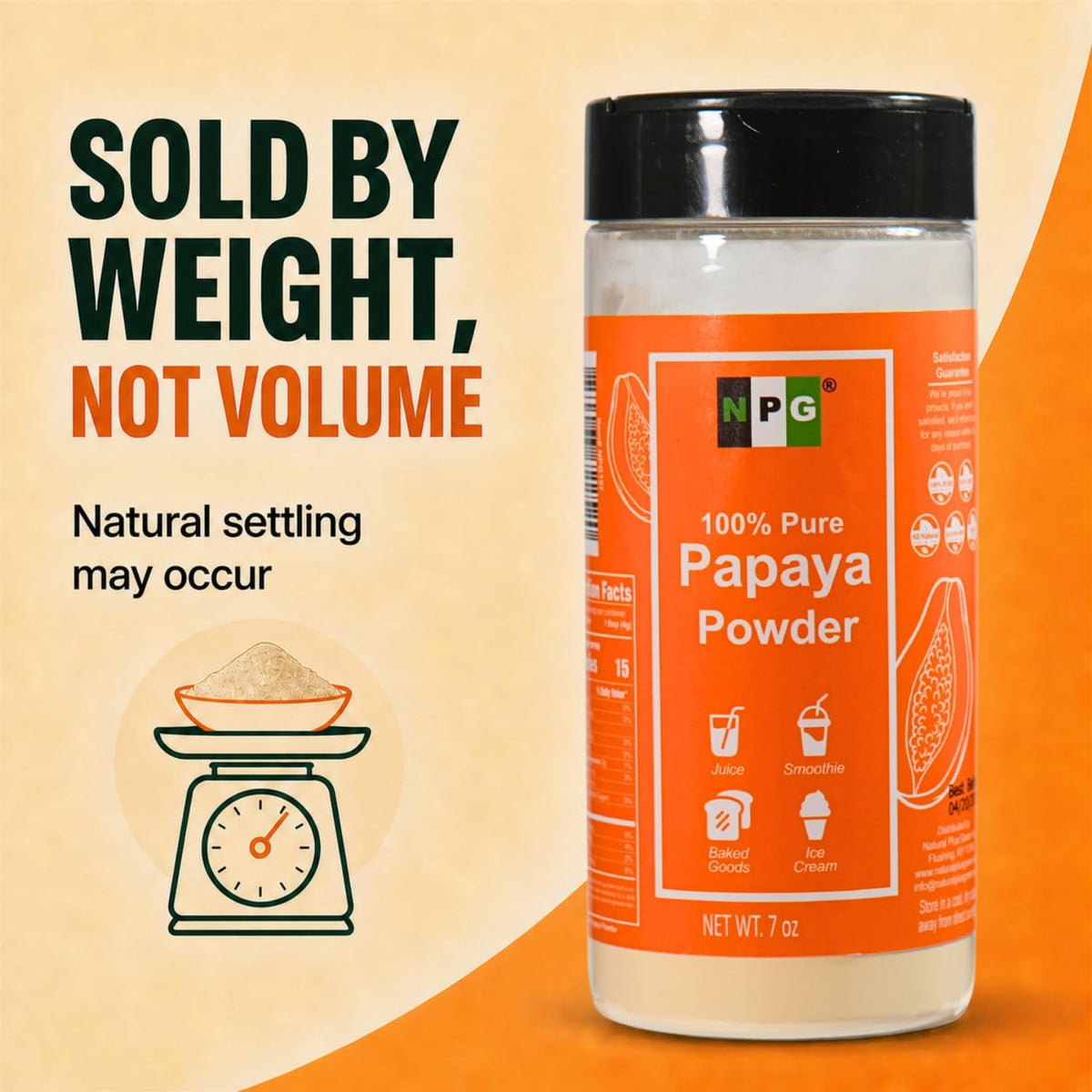 Freeze-Dried Papaya Powder - Natural Tropical Fruit for Baking & Smoothies