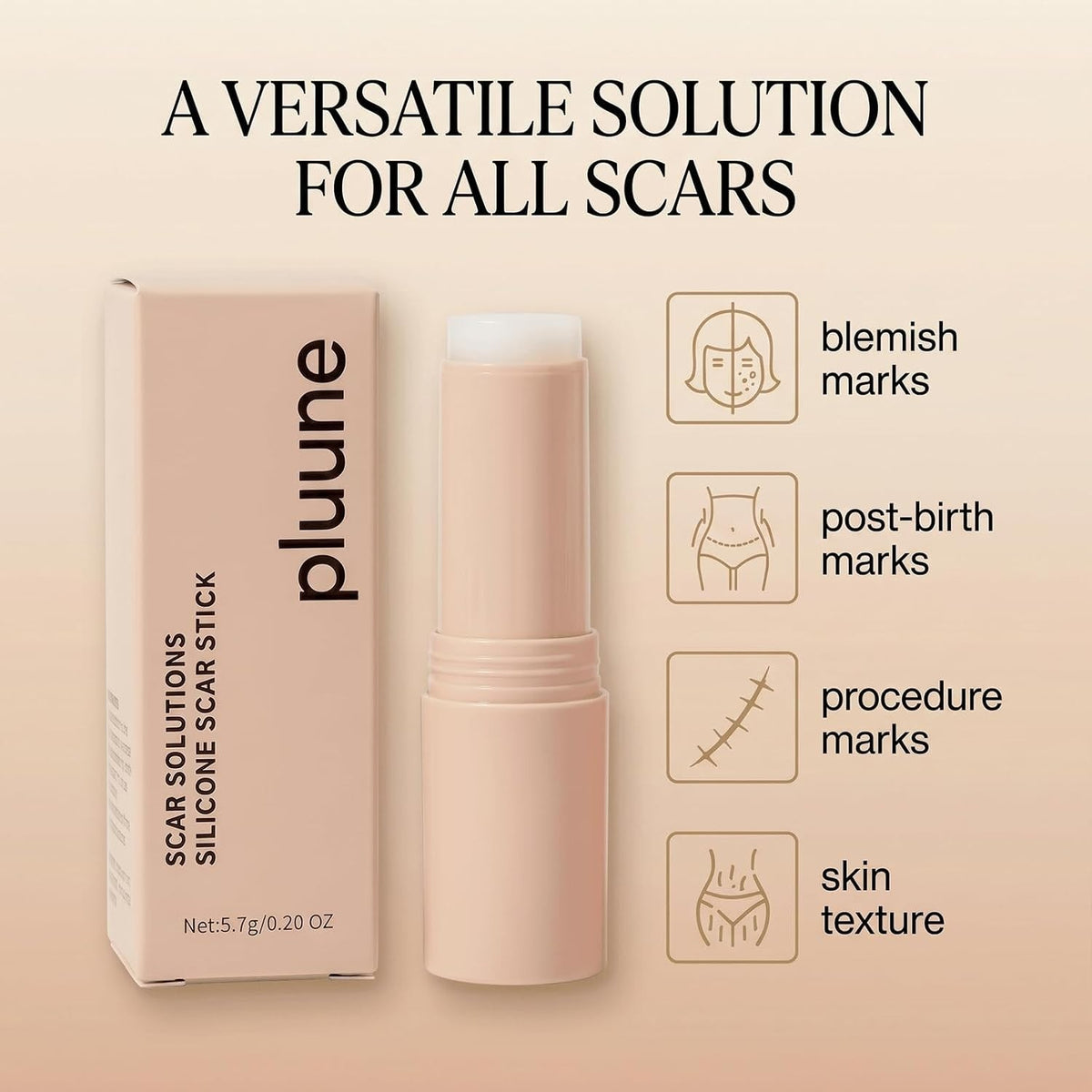 Silicone Scar Stick for Old & New Scars - Acne & Stretch Mark Treatment