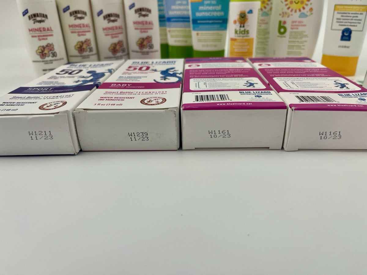 Bulk Sunscreen Lot - Assorted SPF 30-50, Various Brands, 18 Items