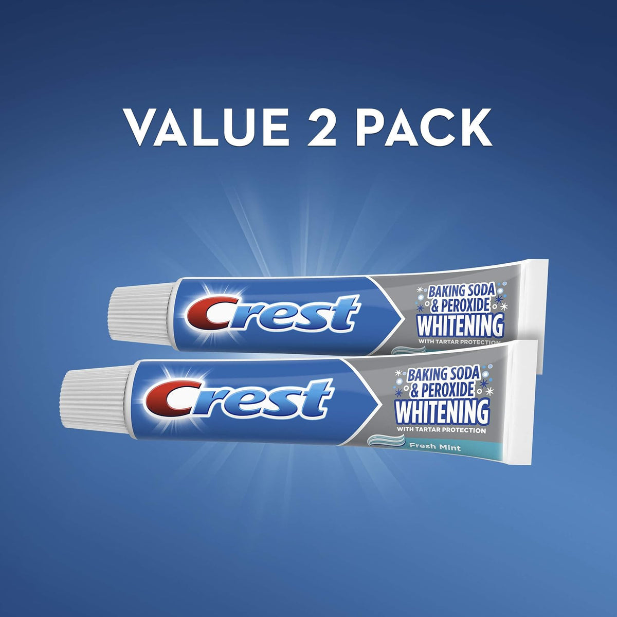 Crest Whitening Baking Soda & Peroxide Toothpaste 2-Pack, Fresh Mint, 5.7 oz