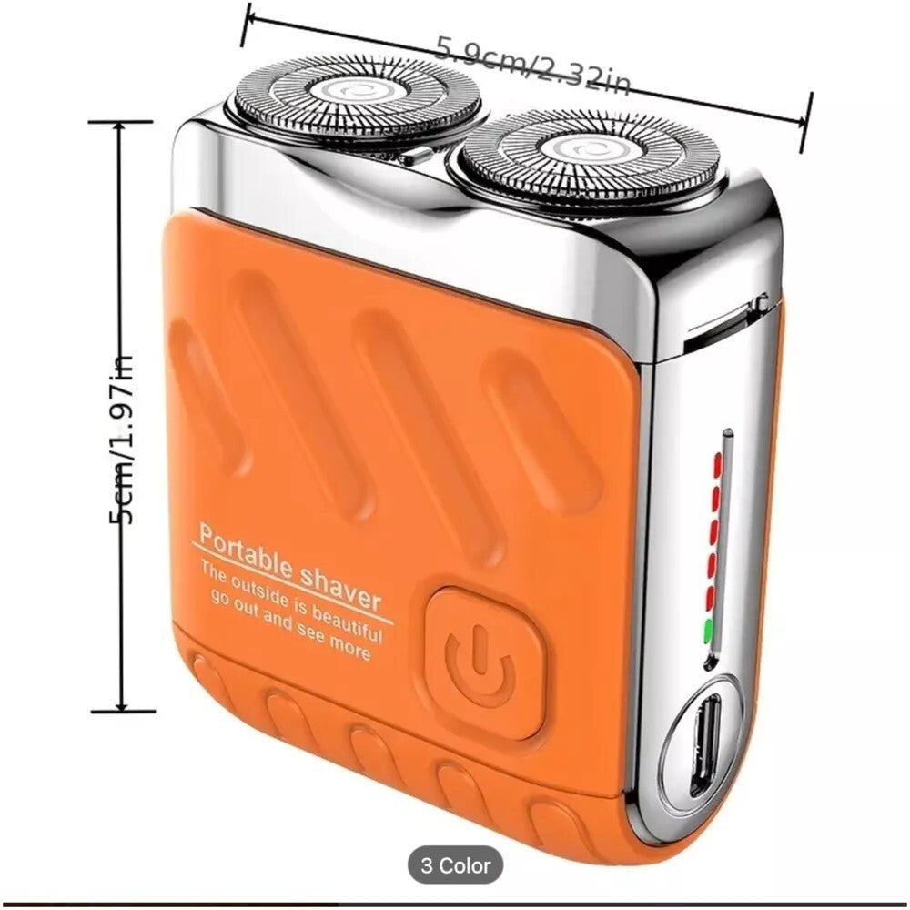Men's Rechargeable Waterproof Mini Travel Rotary Electric Shaver