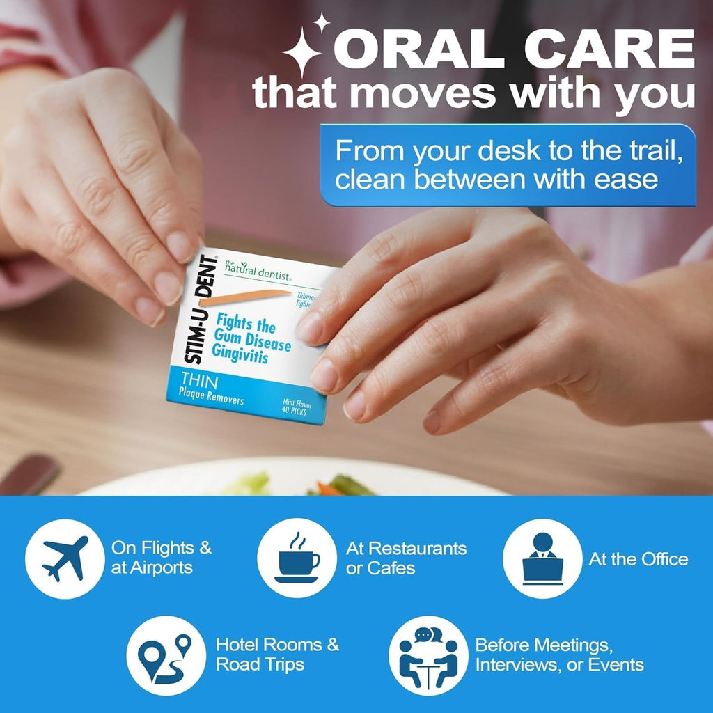 Mint Dental Picks for Plaque Removal - Wooden Toothpicks for Oral Hygiene