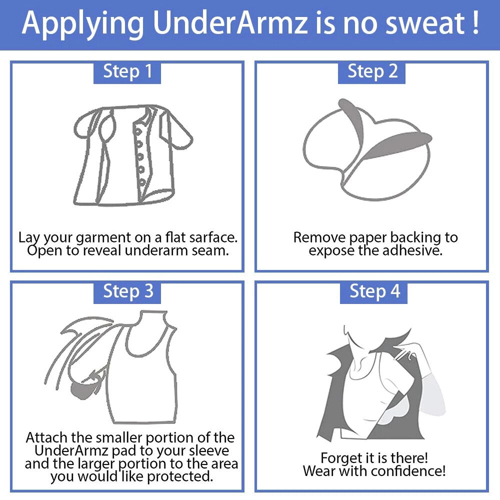 Disposable Underarm Sweat Pads Stickers - Absorbing, Stain-Free, 100 Pack