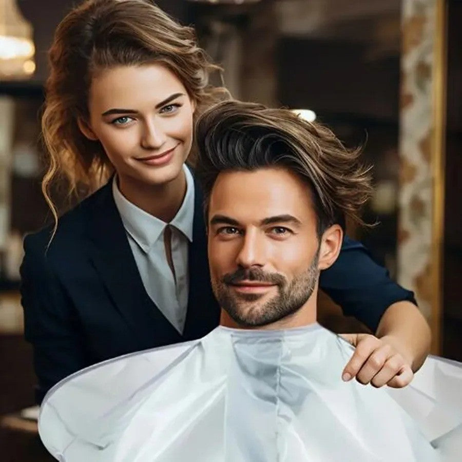 Hair Cutting Cape with Catcher for Salon Barber Family Use