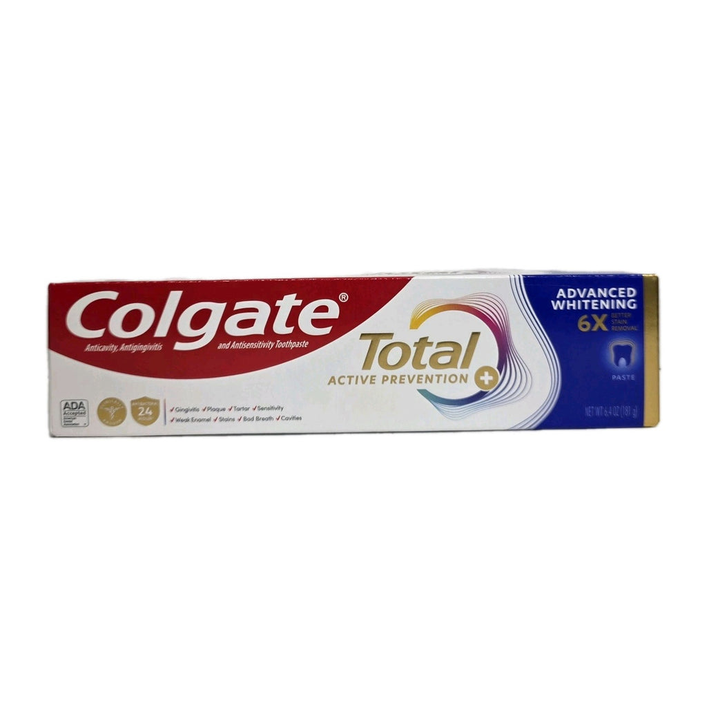 Colgate Total Advanced Whitening Toothpaste 6 Pack - 6.4oz Each, Fluoride Enamel Care