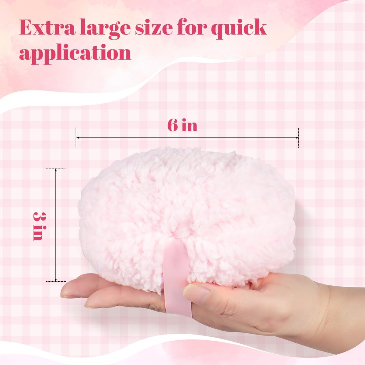 Large Soft Powder Puff with Container for Body & Face Application - Pink