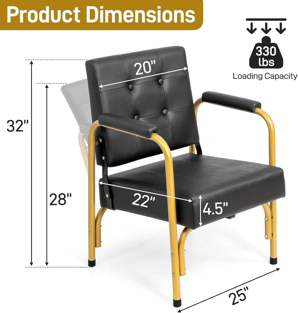 Auto Recline Shampoo Chair with Tilted Backrest for Salon & Barber Shop