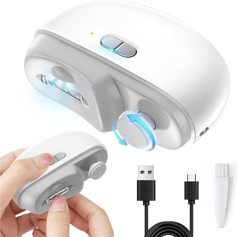 Electric Nail Clipper & Trimmer with LED Light - Portable Manicure Tool