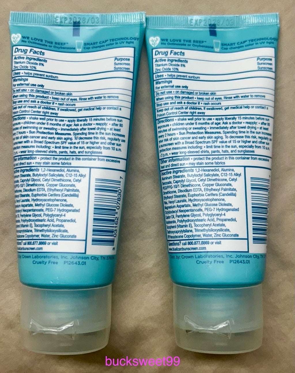 Mineral Sunscreen SPF 50 SPORT 3 oz Sealed 2-Pack - Water-Resistant UV Protection