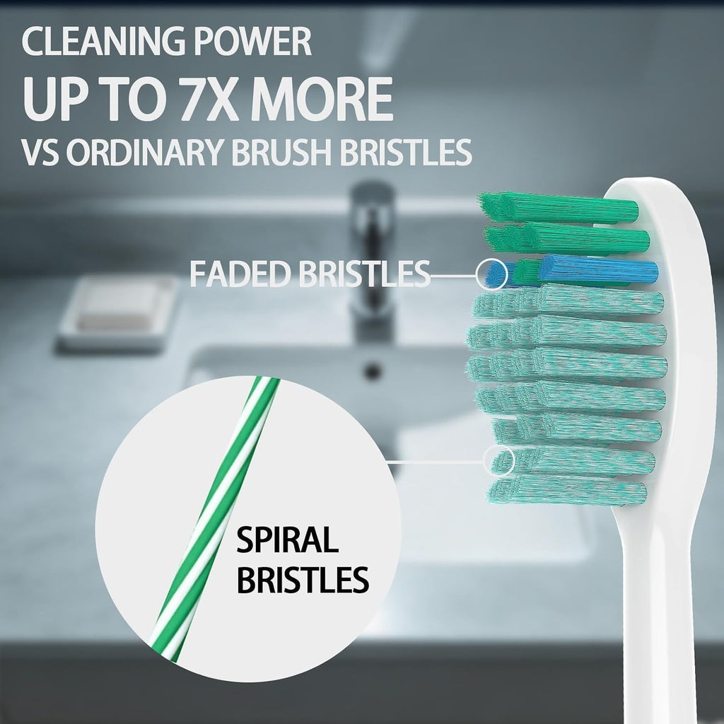 Medium Bristle Toothbrush Heads Refill Pack for TAO Clean - 6 Pack